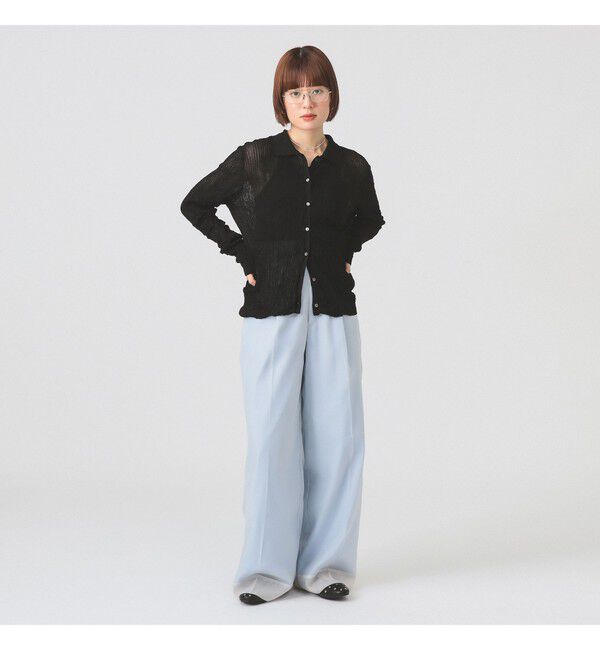 Ray BEAMS 「シアー リブ ニット ポロ カーディガン」|ニット・セーター|