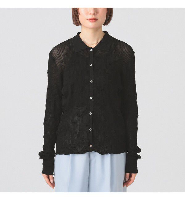 Ray BEAMS 「シアー リブ ニット ポロ カーディガン」|ニット・セーター|