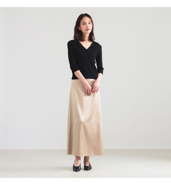 Demi-Luxe BEAMS 「トリアセ ポリエステル フラットサテン スカート」|スカート|