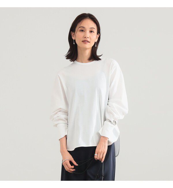 Demi-Luxe BEAMS 「コットンキュプラ ラウンドヘム ロングスリーブ Tシャツ」|Tシャツ・カットソー|