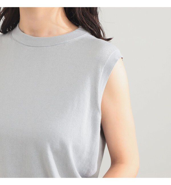 Demi-Luxe BEAMS 「AK+1 / 16ゲージ スビンコットン ノースリーブ ニット」|ニット・セーター|