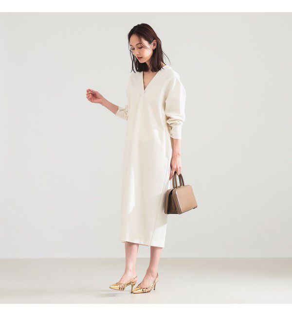 Demi-Luxe BEAMS 「ポンチ Vネック ワンピース」|ワンピース|