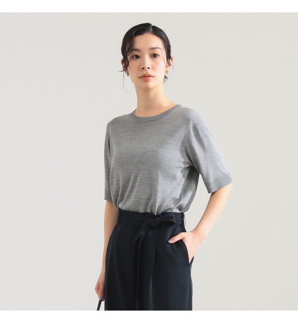 Demi-Luxe BEAMS 「シルク ハーフスリーブ プルオーバー」|ニット・セーター|