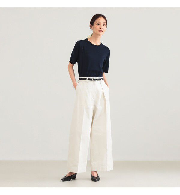 Demi-Luxe BEAMS 「シルク ハーフスリーブ プルオーバー」|ニット・セーター|