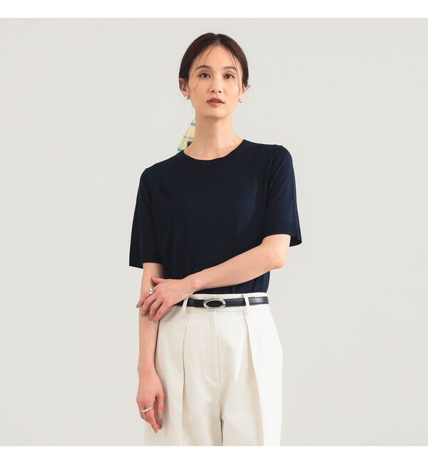 Demi-Luxe BEAMS 「シルク ハーフスリーブ プルオーバー」|ニット・セーター|