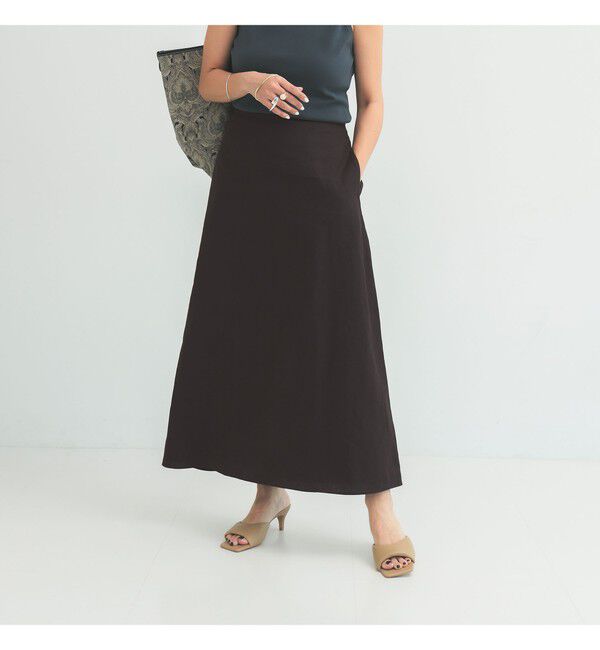 Demi-Luxe BEAMS 「シンプル リネン スカート .M」|スカート|BITTER_BROWN