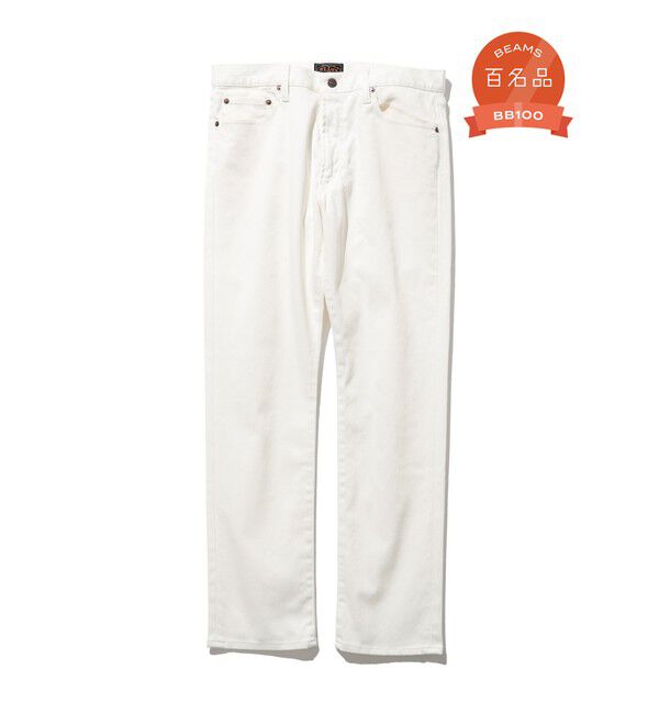 BEAMS PLUS「5 ポケット テーパード ピケ パンツ」|チノ|WHITE
