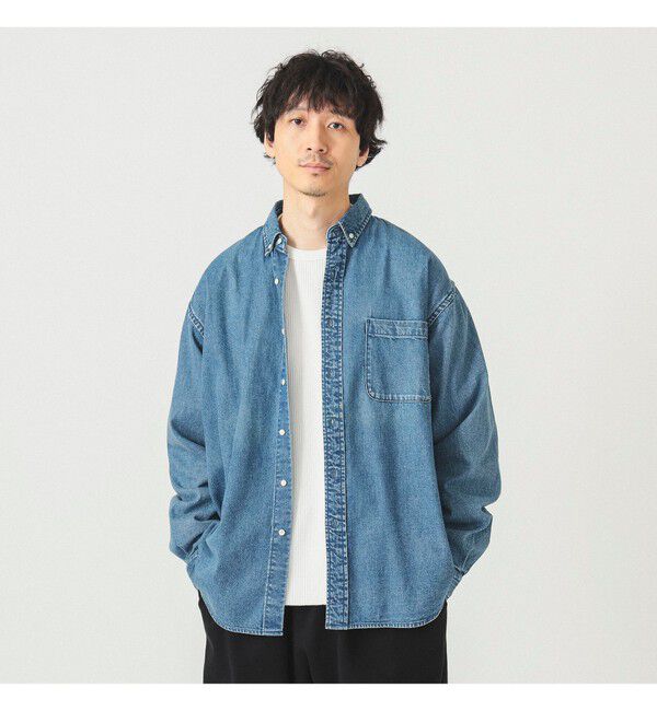 BEAMS「デニム ボタンダウンシャツ」|シャツ・ブラウス|INDIGO(USED)