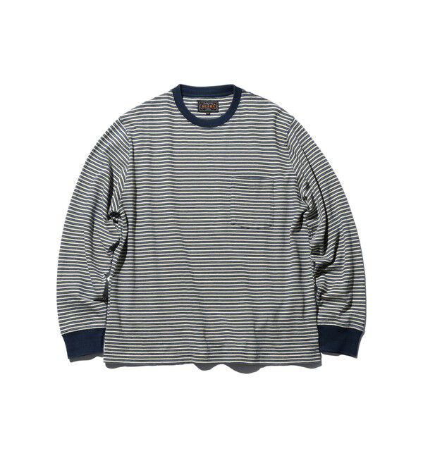BEAMS PLUS「Pocket Tee Indigo Stripe」|Tシャツ・カットソー|