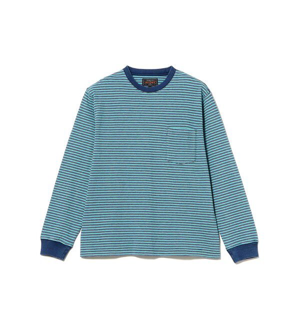 BEAMS PLUS「Pocket Tee Indigo Stripe」|Tシャツ・カットソー|