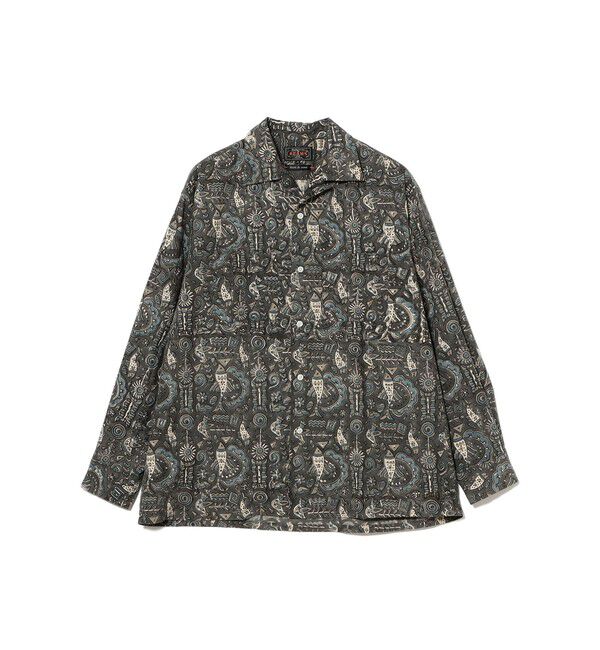 BEAMS PLUS「Open Collar Block Print」|シャツ・ブラウス|