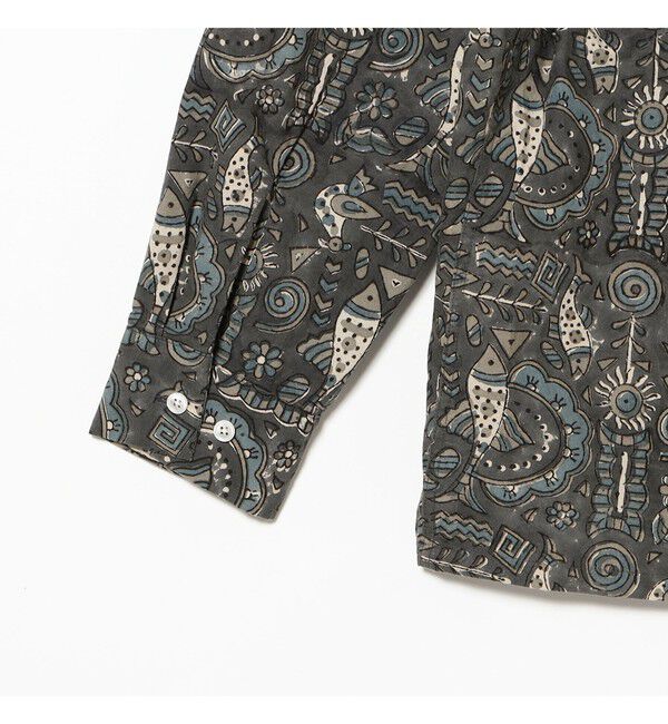 BEAMS PLUS「Open Collar Block Print」|シャツ・ブラウス|