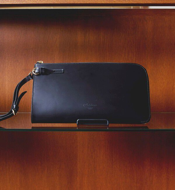 SHIPS「Boldrini Selleria: レザー クラッチバッグ」|クラッチバッグ|ブラック