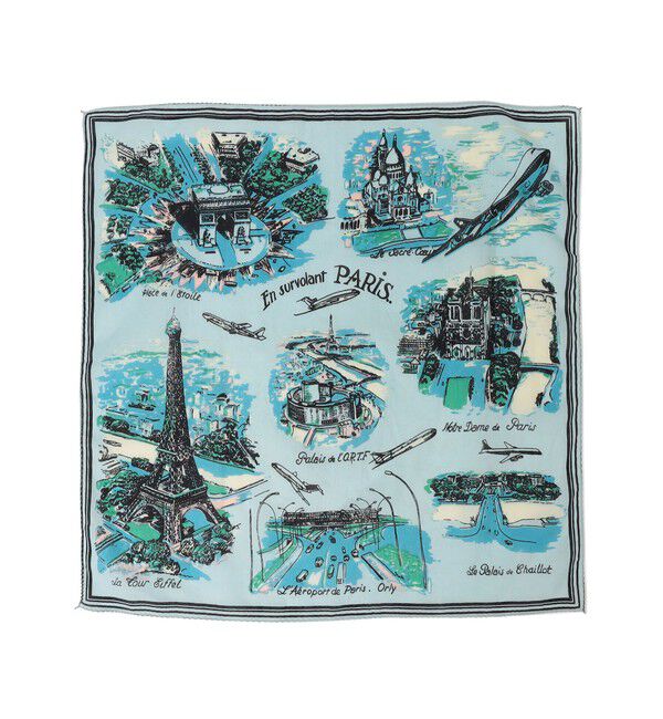 SHIPS for women「BINDU:パリマップバンダナ」|バンダナ・スカーフ|ライトブルー