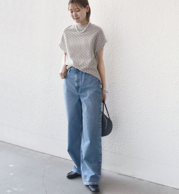 SHIPS for women「《一部追加予約》【WEB限定】〈手洗い可能〉アイレット クルーネック プルオーバー」|Tシャツ・カットソー|