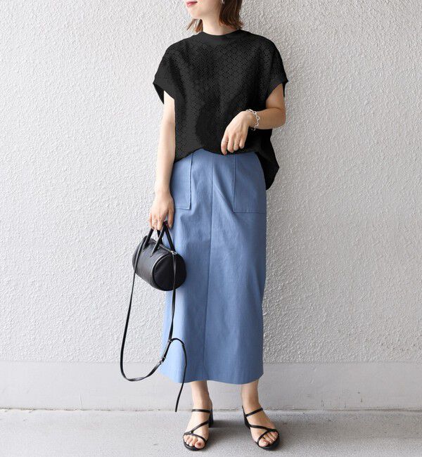 SHIPS for women「《一部追加予約》【WEB限定】〈手洗い可能〉アイレット クルーネック プルオーバー」|Tシャツ・カットソー|