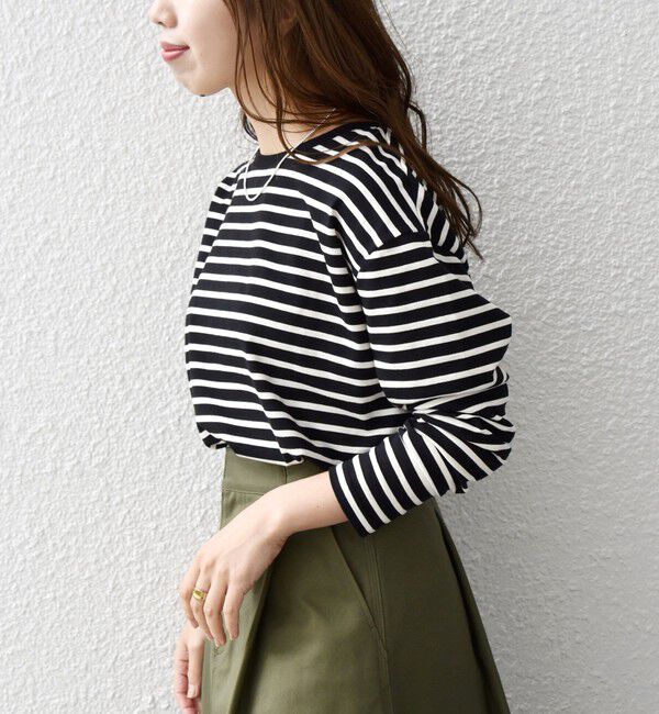 SHIPS any「SHIPS any:〈吸水速乾〉ラウンドヘム ロングスリーブ ワイド TEE」|Tシャツ・カットソー|