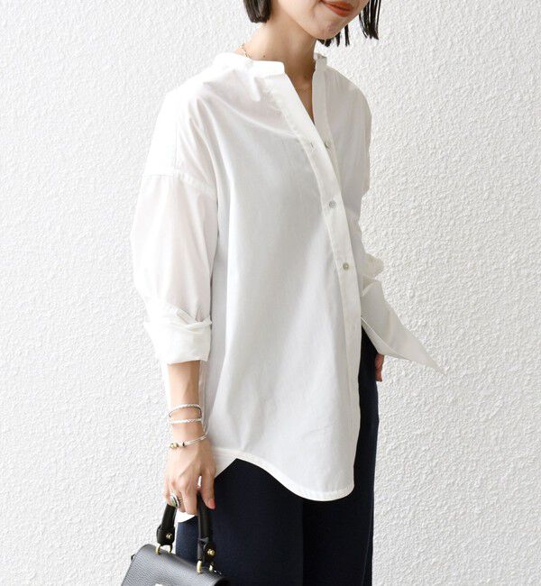 SHIPS any「SHIPS any:〈洗濯機可能〉REPREVE バンド カラー シャツ」|シャツ・ブラウス|