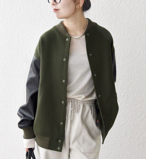 SHIPS any「【WEB限定】SHIPS any: バーシティ ジャケット 25AW」|ブルゾン・スタジャン|