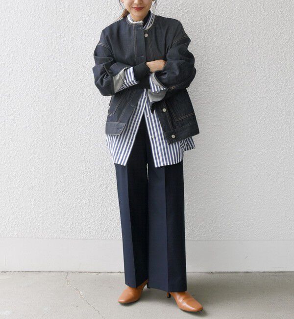 SHIPS any「《一部追加予約》SHIPS any: ノーカラー デニム ブルゾン［SHIPS any DENIM］」|デニムジャケット|