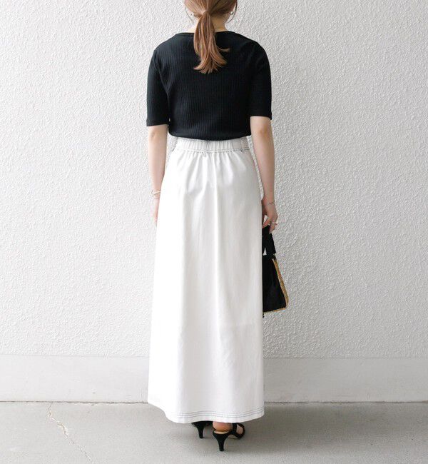 SHIPS any「SHIPS any:〈洗濯機可能〉テレコ リブ ハーフスリーブ TEE」|Tシャツ・カットソー|