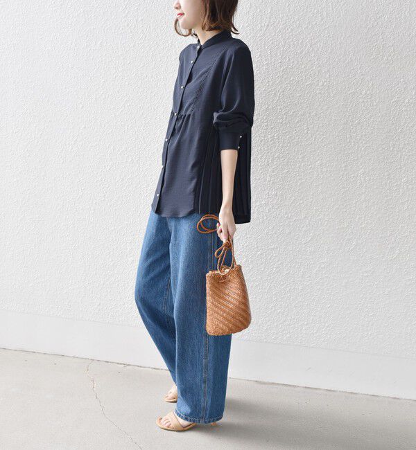 SHIPS for women「【WEB限定】〈手洗い可能〉ストレッチ ジョーゼット プリーツ ブラウス」|シャツ・ブラウス|