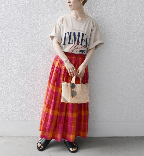 SHIPS any「SHIPS any:〈洗濯機可能〉カラー チェック ギャザー フレア スカート」|スカート|