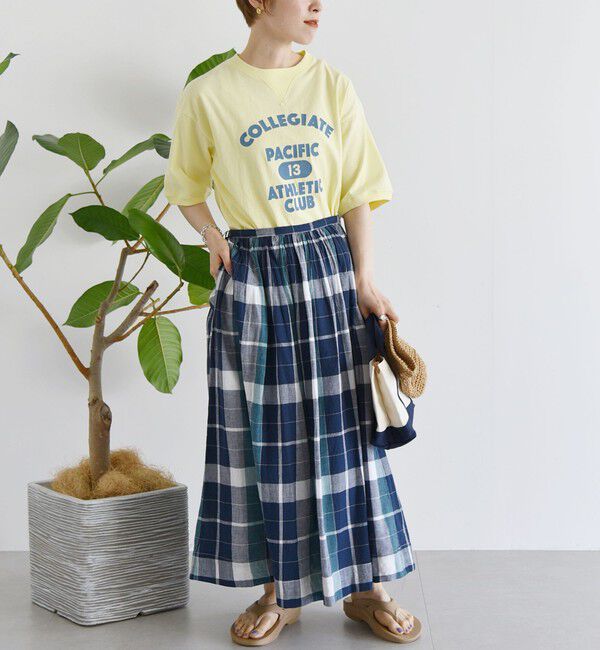 SHIPS any「SHIPS any:〈洗濯機可能〉カラー チェック ギャザー フレア スカート」|スカート|