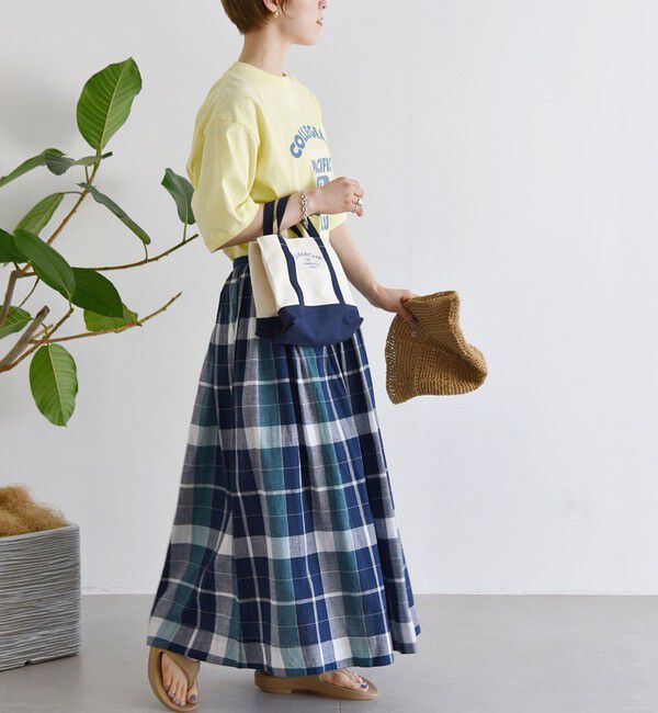 SHIPS any「SHIPS any:〈洗濯機可能〉カラー チェック ギャザー フレア スカート」|スカート|