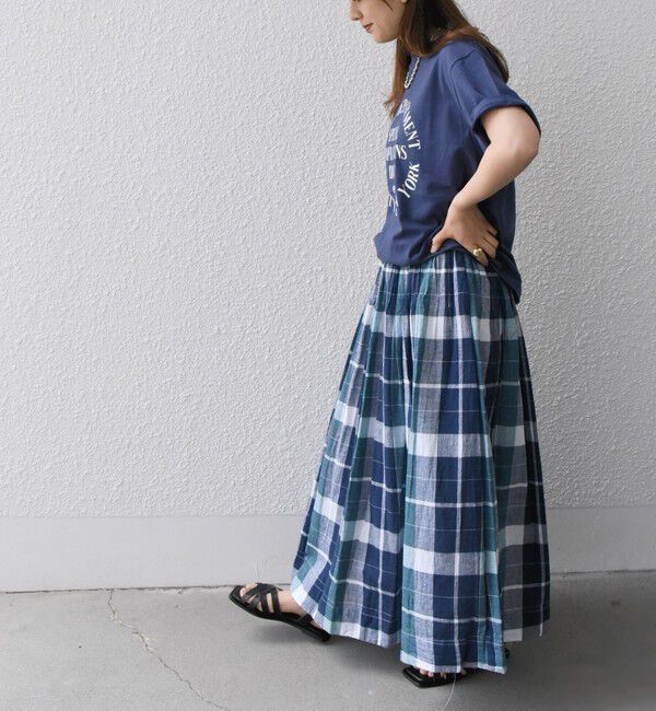 SHIPS any「SHIPS any:〈洗濯機可能〉カラー チェック ギャザー フレア スカート」|スカート|