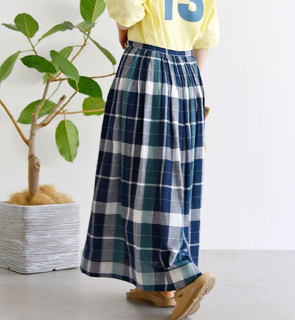 SHIPS any「SHIPS any:〈洗濯機可能〉カラー チェック ギャザー フレア スカート」|スカート|