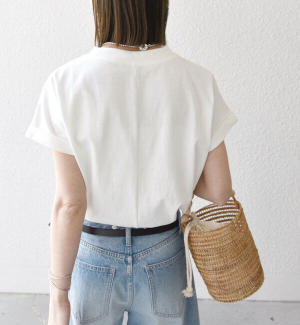 SHIPS any「SHIPS any:〈抗菌防臭/洗濯機可能〉USAコットン フレンチスリーブ TEE」|Tシャツ・カットソー|