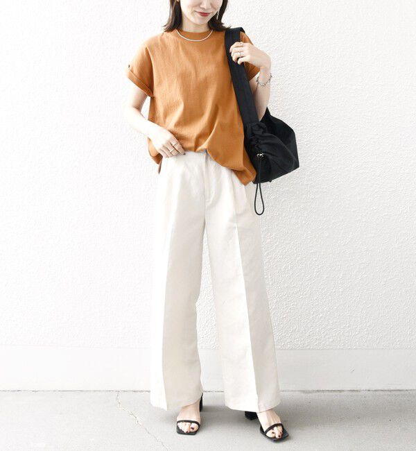 SHIPS any「SHIPS any:〈抗菌防臭/洗濯機可能〉USAコットン フレンチスリーブ TEE」|Tシャツ・カットソー|