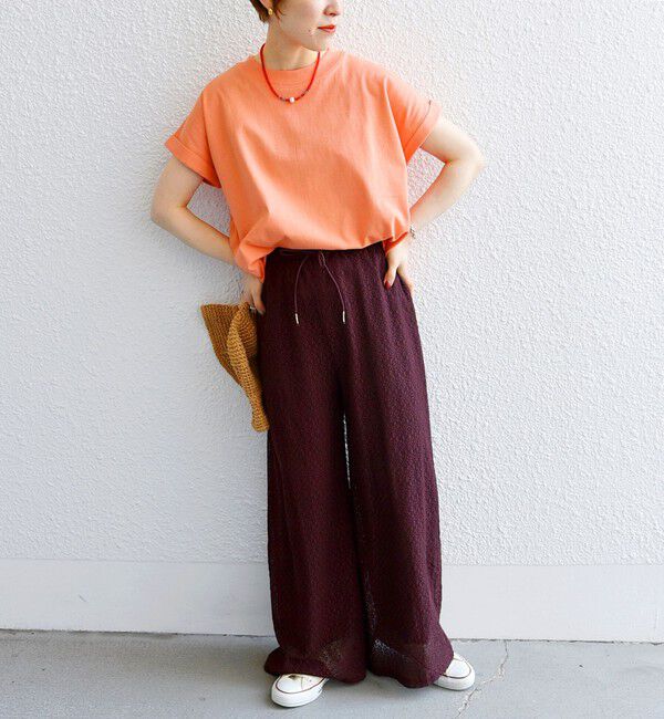 SHIPS any「SHIPS any:〈抗菌防臭/洗濯機可能〉USAコットン フレンチスリーブ TEE」|Tシャツ・カットソー|