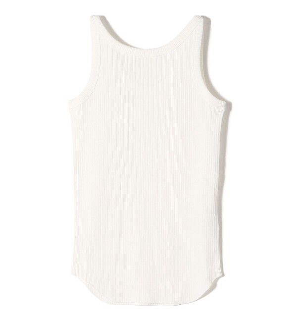 SHIPS for women「SHIPS Primary Navy Label:丸胴 テレコ タンクトップ」|タンクトップ|オフホワイト