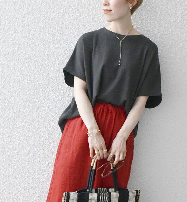 SHIPS any「【WEB限定】SHIPS any:〈洗濯機可能〉ワッフル ワイド TEE」|Tシャツ・カットソー|