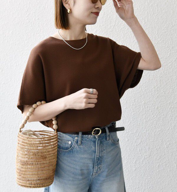 SHIPS any「【WEB限定】SHIPS any:〈洗濯機可能〉ワッフル ワイド TEE」|Tシャツ・カットソー|