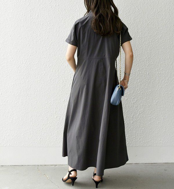 SHIPS any「SHIPS any:〈洗濯機可能〉フラットカラー Vネック フレア ワンピース」|ワンピース|