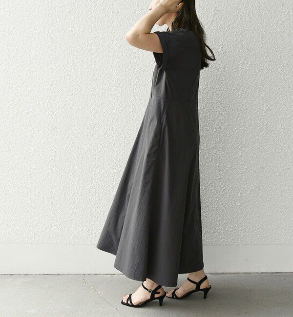 SHIPS any「SHIPS any:〈洗濯機可能〉フラットカラー Vネック フレア ワンピース」|ワンピース|