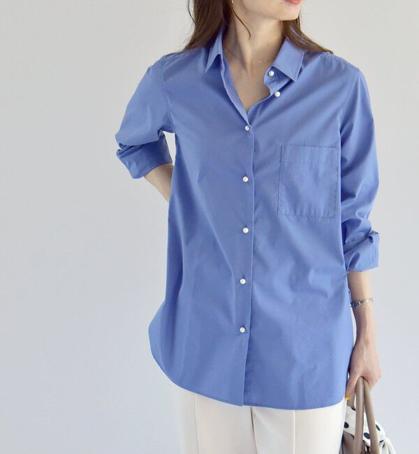 quaranciel「quaranciel:〈洗濯機可能〉REPREVE パールモチーフ ハンサム シャツ」|シャツ・ブラウス|
