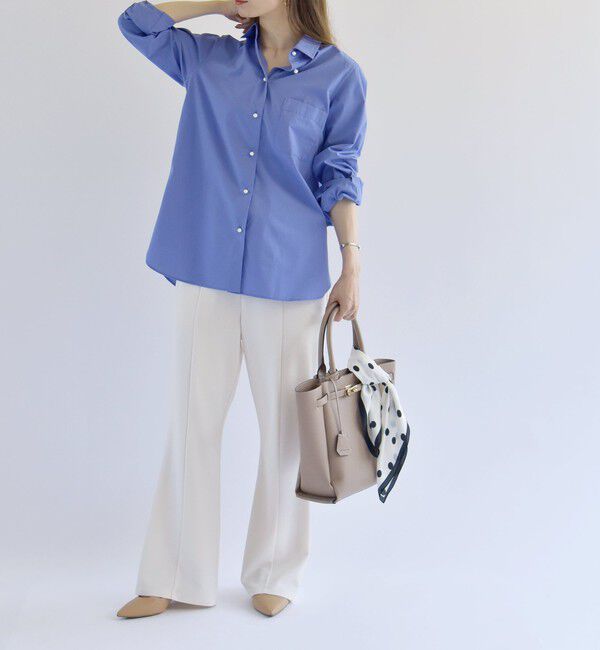 quaranciel「quaranciel:〈洗濯機可能〉REPREVE パールモチーフ ハンサム シャツ」|シャツ・ブラウス|