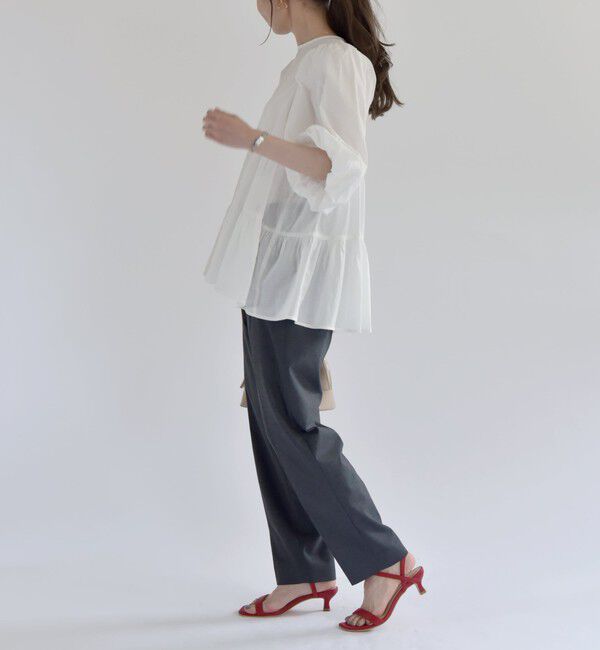 quaranciel「quaranciel:〈洗濯機可能〉ハンサム テーパード センタープレス パンツ（セットアップ対応）」|スラックス|