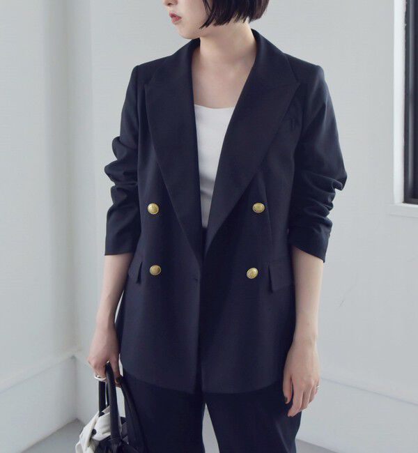 quaranciel「quaranciel:〈洗濯機可能〉ハンサム ダブルブレスト ブレザー ジャケット（セットアップ対応）」|テーラードジャケット|