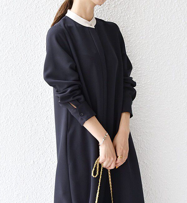 SHIPS any「SHIPS any:〈洗濯機可能〉ダブルクロス Aライン シャツワンピース」|ワンピース|