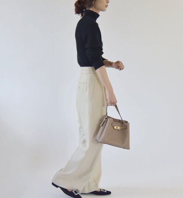 quaranciel「quaranciel:〈手洗い可能〉コットン タートルネック リブ ニット」|ニット・セーター|