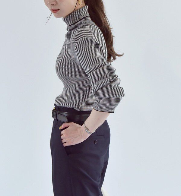 quaranciel「quaranciel:〈手洗い可能〉コットン タートルネック リブ ニット」|ニット・セーター|