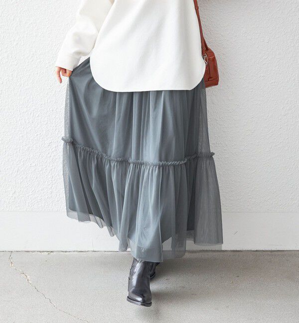 SHIPS for women「〈手洗い可能〉チュール リバーシブル ギャザー スカート◇」|スカート|