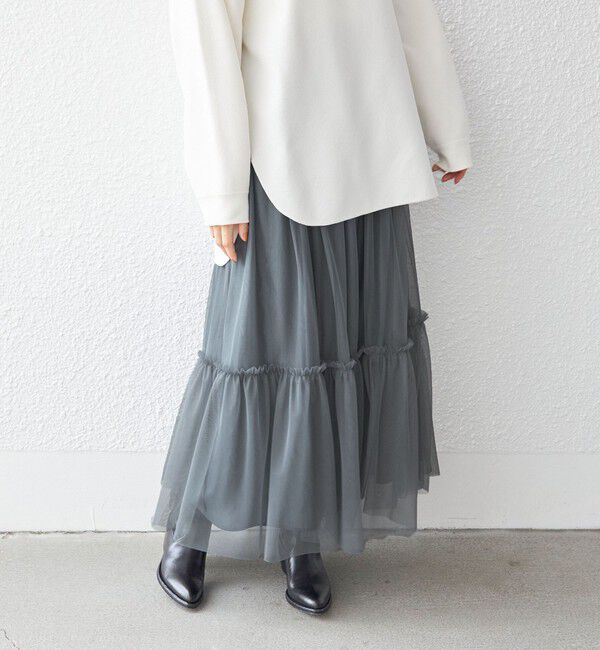 SHIPS for women「〈手洗い可能〉チュール リバーシブル ギャザー スカート◇」|スカート|
