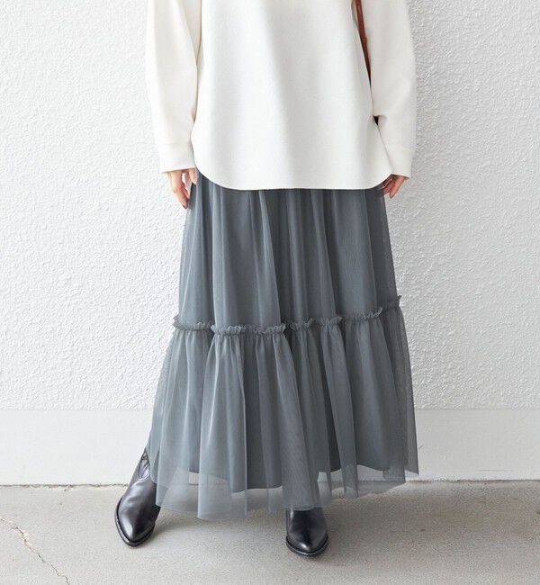 SHIPS for women「〈手洗い可能〉チュール リバーシブル ギャザー スカート◇」|スカート|