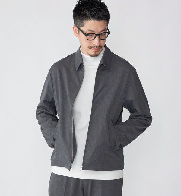 SHIPS「SHIPS: 〈セットアップ対応〉スーパー140 リラックス ジップアップ ブルゾン」|ブルゾン・スタジャン|